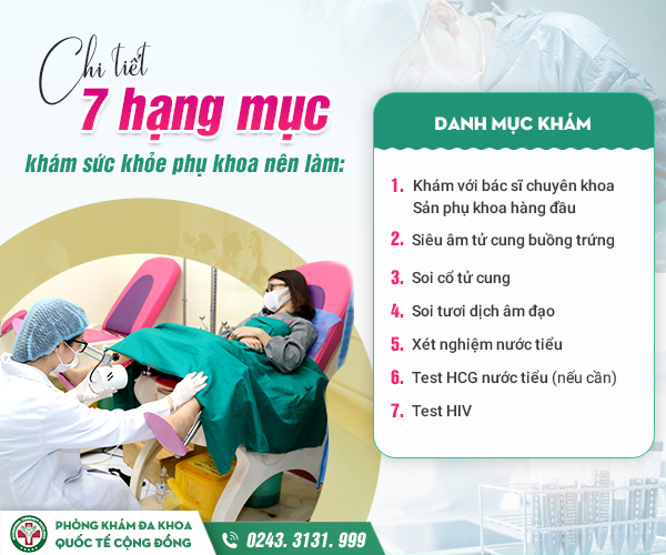Gói khám ưu đãi phụ khoa 7 hạng mục chỉ 100.00Đ